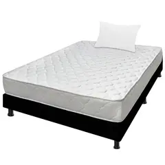 DORMILANDIA - Combo Colchón Sencillo Espumado Macizo Base Cama Entera Almohada