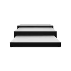 MAGIC CLASS - CAMA NIDO TRIPLEX, 3 NIVELES. 120X190 ECOCUERO NEGRO