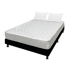 DORMILANDIA - Combo Colchón 120x190 Espumado Macizo Base Cama Entera Almohadas