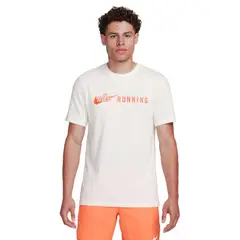 NIKE - Camiseta Dri Fit Tee Run-Blanco