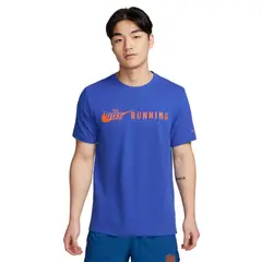 NIKE - Camiseta Dri Fit Tee Run-Azul Royal