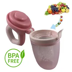 GENERICO - Chupo alimentador porta fruta silicona para bebe Rosado
