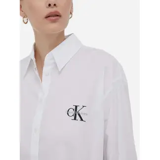 CALVIN KLEIN - Camisa Blanco Oversize Con Logo