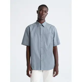CALVIN KLEIN - Camisa Gris Manga Corta Sencilla Y Solida Con Logo