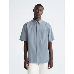 CALVIN KLEIN - Camisa Gris Manga Corta Sencilla Y Solida Con Logo