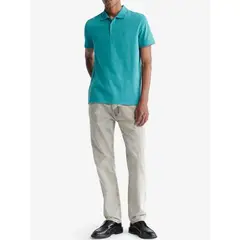 CALVIN KLEIN - Polo Verde De Algodón Con Monograma Bordado