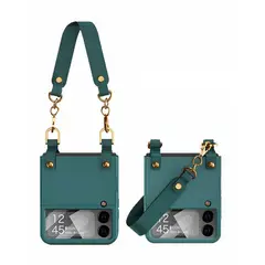GENERICO - Estuche GKK Handbag + glass Con Correa para Samsung Z Flip 4