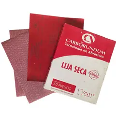 GENERICO - Papel de Lija Roja Premier Seca Carborundum 9×11 #240 50 Pliegos