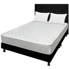 DORMILANDIA - Combo Colchón 200x200 Macizo Base Cama Dividida Cabecero Almohadas