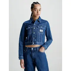 CALVIN KLEIN - Chaqueta Cropped Jean Mujer Azul