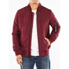 CALVIN KLEIN - Chaqueta Vino Tinto Manga Larga Con Cierre Y Bolsillos Fronta