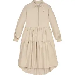 TOMMY HILFIGER - Vestido Beige Manga Larga Para Niñas