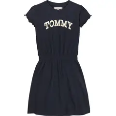 TOMMY HILFIGER - Vestido Para Niñas Azul Oscuro Con Logo