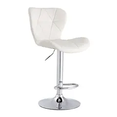 MOBLIHOUSE - Silla De Bar Bari Blanca Giratoria 360° Altura Ajustable
