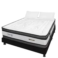 DORMILANDIA - Combo Colchón Queen Resortado Wonderful DP+Base Cama Dividida+Almohadas