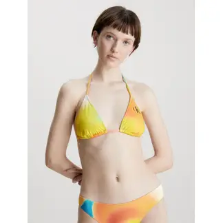 CALVIN KLEIN - Top Vestido de Baño Estampado Con Logotipo Para Mujer
