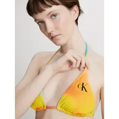 CALVIN KLEIN - Top Vestido de Baño Estampado Con Logotipo Para Mujer