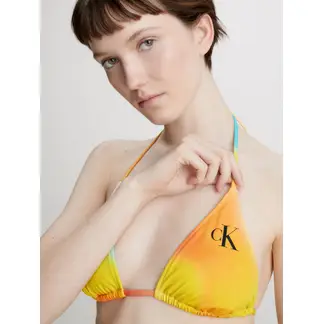 CALVIN KLEIN - Top Vestido de Baño Estampado Con Logotipo Para Mujer