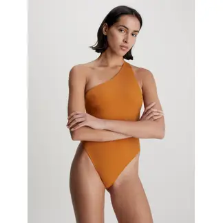CALVIN KLEIN - Traje De Baño Naranja Asimétrico - Core Archive