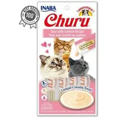 INABA - CHURU CAT 4 PIEZAS - TUNA WITH SALMON - ATUN Y SALMON
