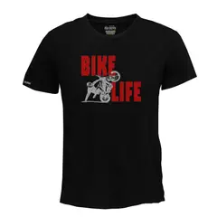 CREACIONES NU CROWN - Camiseta Bike Life Bicicleta Moto stunt Hombre Color NEGRO