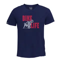 CREACIONES NU CROWN - Camiseta Bike Life Bicicleta Moto stunt Hombre Color Azul
