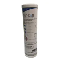 PURIKOR - Filtro Cartucho Carbon Activado Bloque 10 Pulgadas 5 Micras