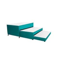 MAGIC CLASS - BASE CAMA NIDO TRIPLEX + COLCHÓN SUPERIOR INC 100X190 MICROFIBRA AZUL