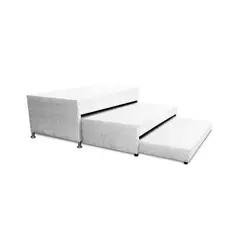 MAGIC CLASS - BASE CAMA NIDO TRIPLEX COLCHÓN SUPERIOR INC 100X190 MICROFIBRA BLANCO