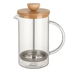 GENERICO - Cafetera Prensa Francesa Cafe En Vidrio Borosilicato 300ml madera