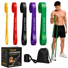 GENERICO - Set X 5 Bandas Elásticas Poder Gym Entrenamiento Crossfit