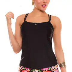 PRAIE - Top de Vestido de Baño 1721A Negro Blusa Clasica