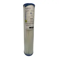 PURIKOR - Filtro Cartucho de Sedimento Plisado 20 Pulgadas Big Blue 1 Micra