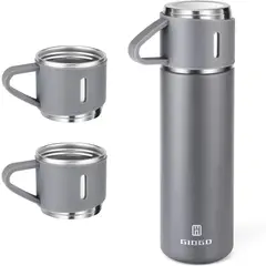 GENERICO - Set x3 de termo tazas de agua caliente fría cocina gris