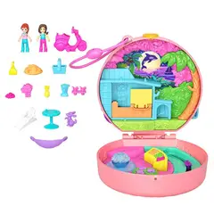 POLLY POCKET - Muñeca Compacto Mundo Sorpresa Perrito En Moto