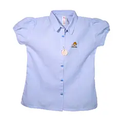 WOONKIE - CAMISA BORDADA NIÑA AZUL