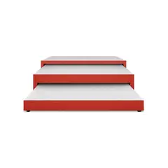 MAGIC CLASS - CAMA NIDO DUPLEX 100X190 ECOCUERO ROJO