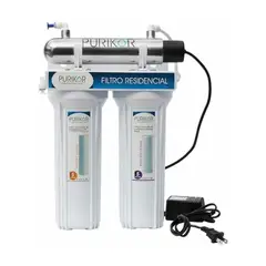 PURIKOR - Filtro de tres etapas PP+CTO + UV esterilizador de 6 W 110V