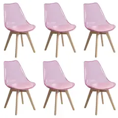 MOBLIHOUSE - Set X6 Sillas Eames Transparente, Extra Firme