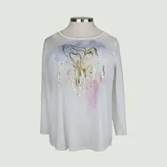 L Y H - Camiseta Para Mujer Manga 34 Hueso Marca L&H
