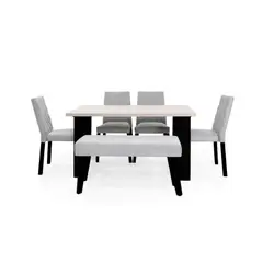 ROCA - Set de Comedor Soho 6P con Sillas y Butaco Plata