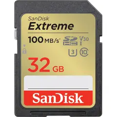 SANDISK - Memoria SD 32GB Extreme 100 MB/S UHS-I C10 U3 V30 4K