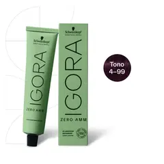 SCHWARZKOPF - Tinte Igora Zero AMM 4-99 Castaño Medio Violeta Intenso