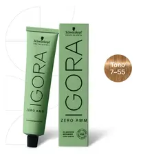 SCHWARZKOPF - Tinte Igora Zero AMM 7-55 Rubio Medio Dorado Intenso