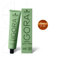 SCHWARZKOPF - Tinte Igora Zero AMM 7-77 Rubio Medio Cobrizo Intenso