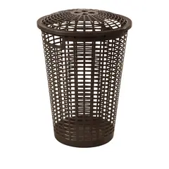 RIMAX - Canasta Para Ropa Plastica 50 Litros Wengue Redonda Hogar