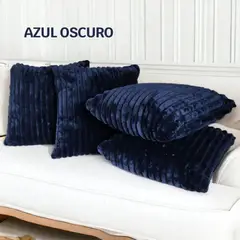 HOGARETO - Set x 2 Cojines Decorativos en Tela Felpa Lineas