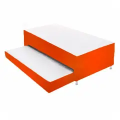 MAGIC CLASS - BASE CAMA NIDO DÚPLEX + COLCHONES INC90X190 MICROFIBRA NARANJA