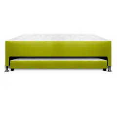 MAGIC CLASS - BASE CAMA NIDO DÚPLEX + COLCHONES INC120X190 ECOCUERO VERDE
