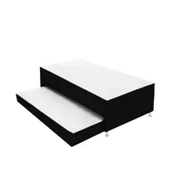 MAGIC CLASS - BASE CAMA NIDO DÚPLEX + COLCHONES INC120X190 MICROFIBRA NEGRO